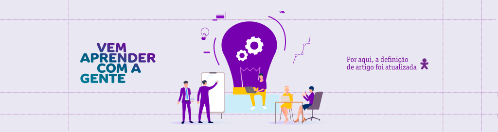 Vetor com pessoas e uma engrenagem que simboliza a criatividade e inovação