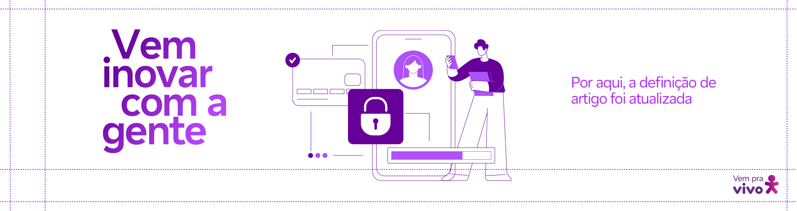 banner com um vetor composto por um celular, uma pessoa e um cadeado representando a cibersegurança e os tipos de firewall