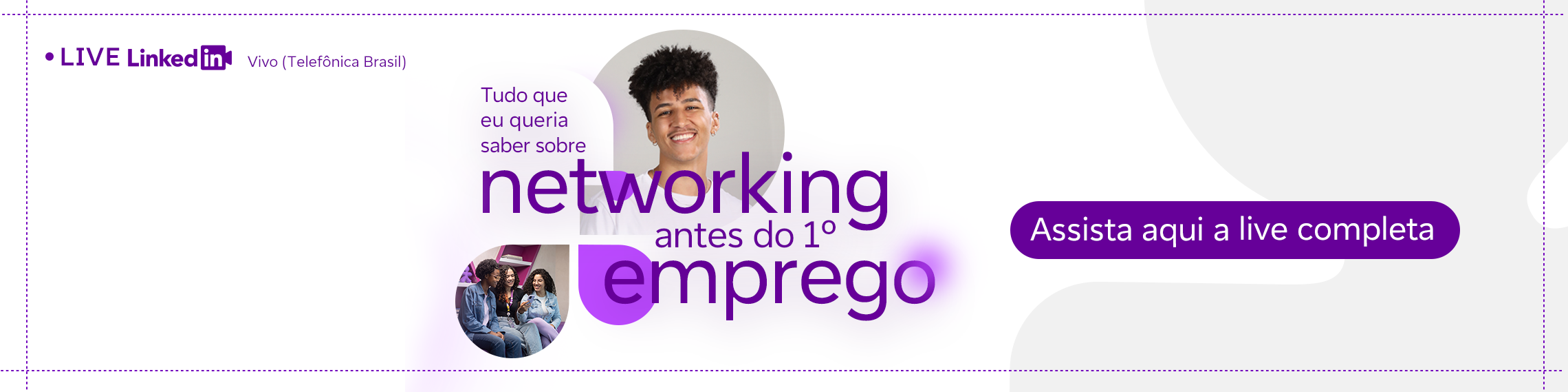 banner com a fotografia de um jovem negro e a frase tudo o que eu queria saber sobre networking antes do primeiro emprego