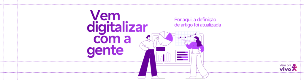 arte com um vetor de um homem e uma mulher interagindo com gráficos de dados