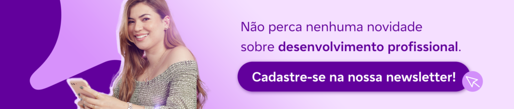 Banner roxo com o texto "Erros que eliminam em processos seletivos (e como evitá-los)." e um botão de ação "Leia o conteúdo completo" com o ícone de um livro aberto.