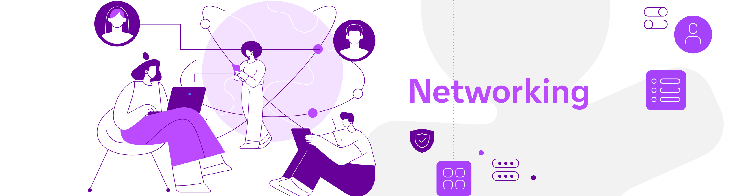 Ilustração de pessoas se conectando e formando uma rede