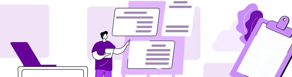 Ilustração de um homem checando suas habilidades